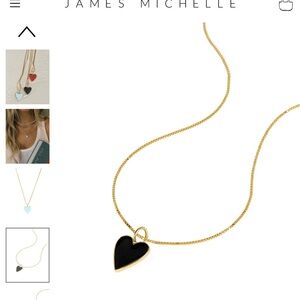 James Michelle Tainted Heart Necklace with black colored heart